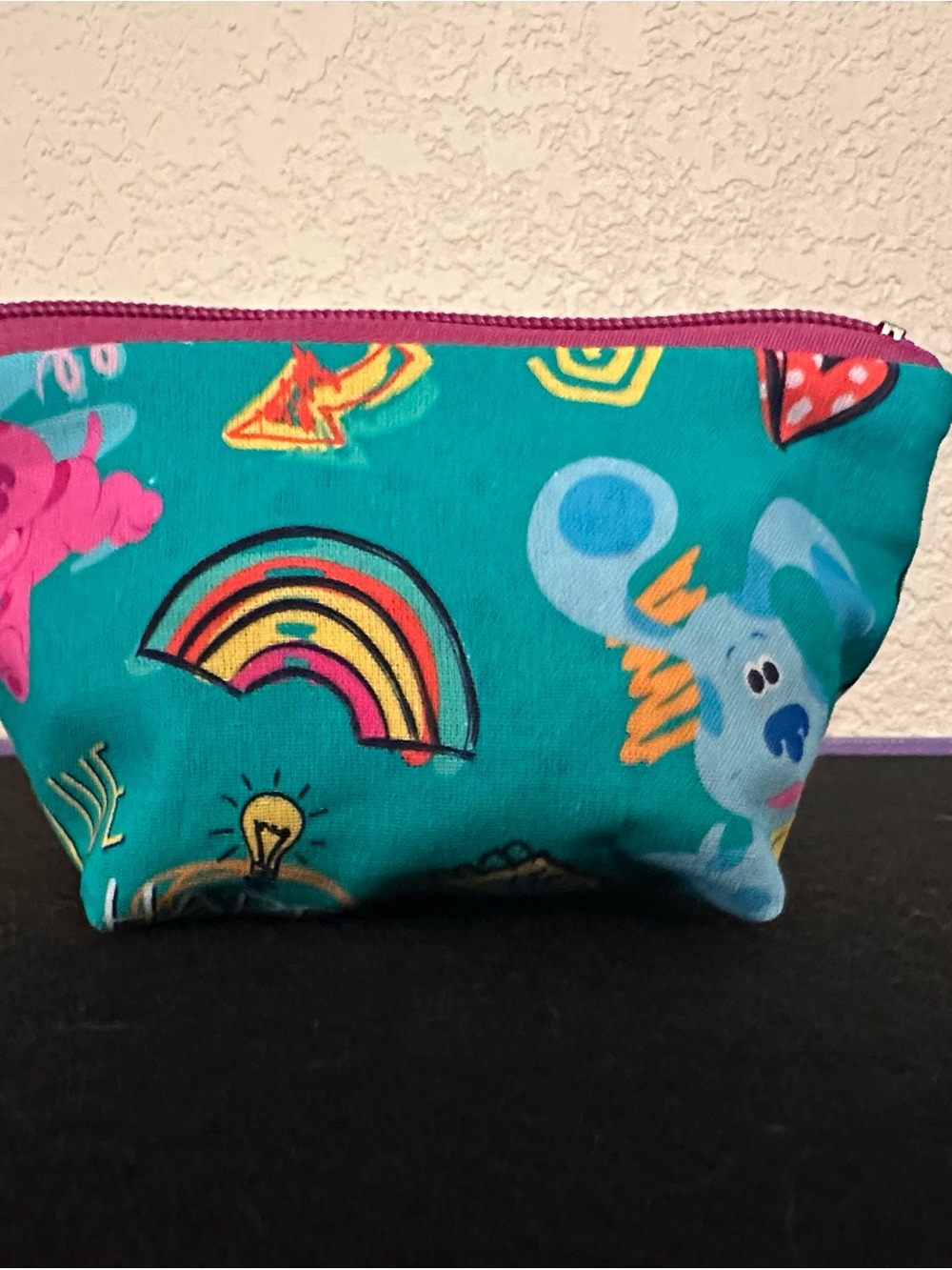 Kids Teal Rainbow “Blues Clues” Print Zipper Pouch